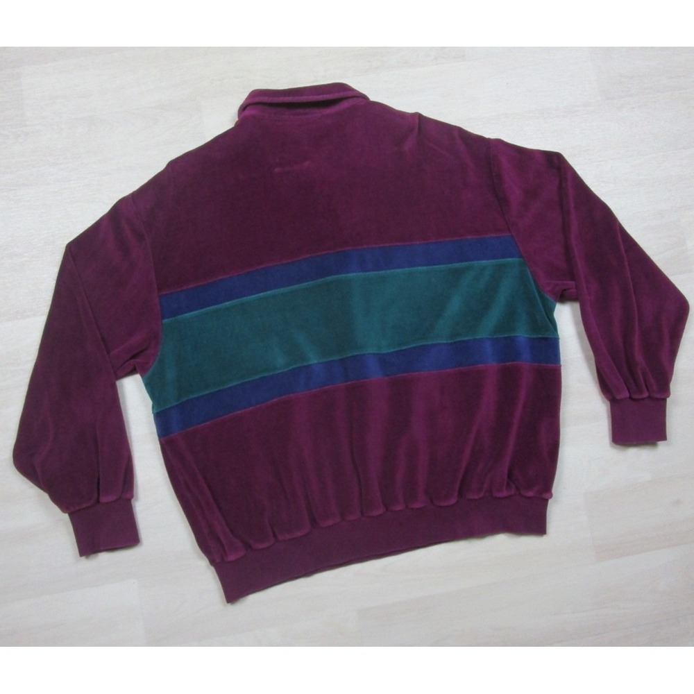 Vintage Towncraft Velour Polo Long Sleeve Terry Cloth Striped Shirt (XL) 1970's‎ - Picture 8 of 10